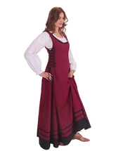 MISHA Cotton Burgundy - XV-XVI Century Inspired Medieval Viking Renaissance Sleeveless Over Dress